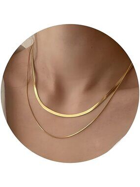 14K Gold/Silver Plated Snake Chain Necklace For Women 1.5/3/5MM(W) 14"/16"(L)